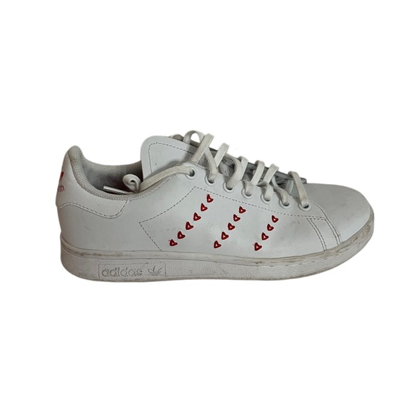 Adidas Stan Smith Heart Valentines Day APC White Red Hearts Womens Sz, 6 - Picture 1 of 10